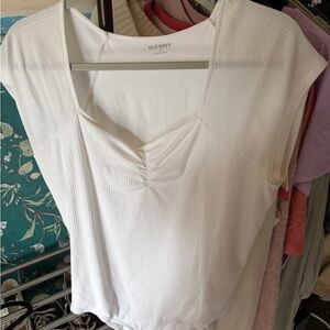 Old Navy White Ribbed Bodysuit
